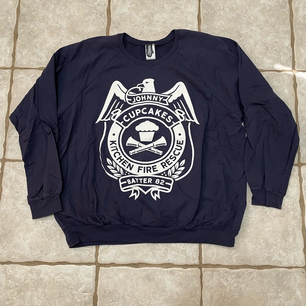 VERY RARE!!Johnny Cupcakes Firefighter Crewneck Swestshirt 2XL